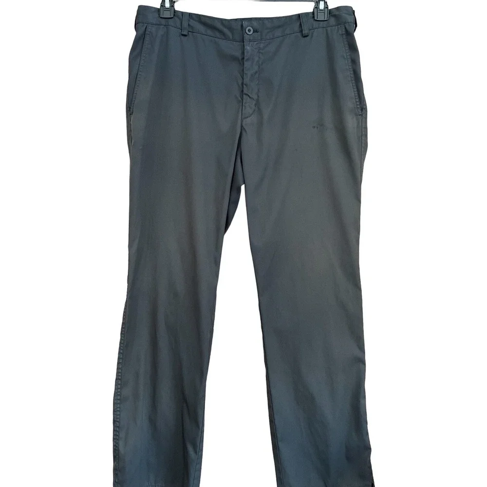 Nike Golf Pants Men's 36x32 Black Dri-FIT Flat Front Performance Stretch